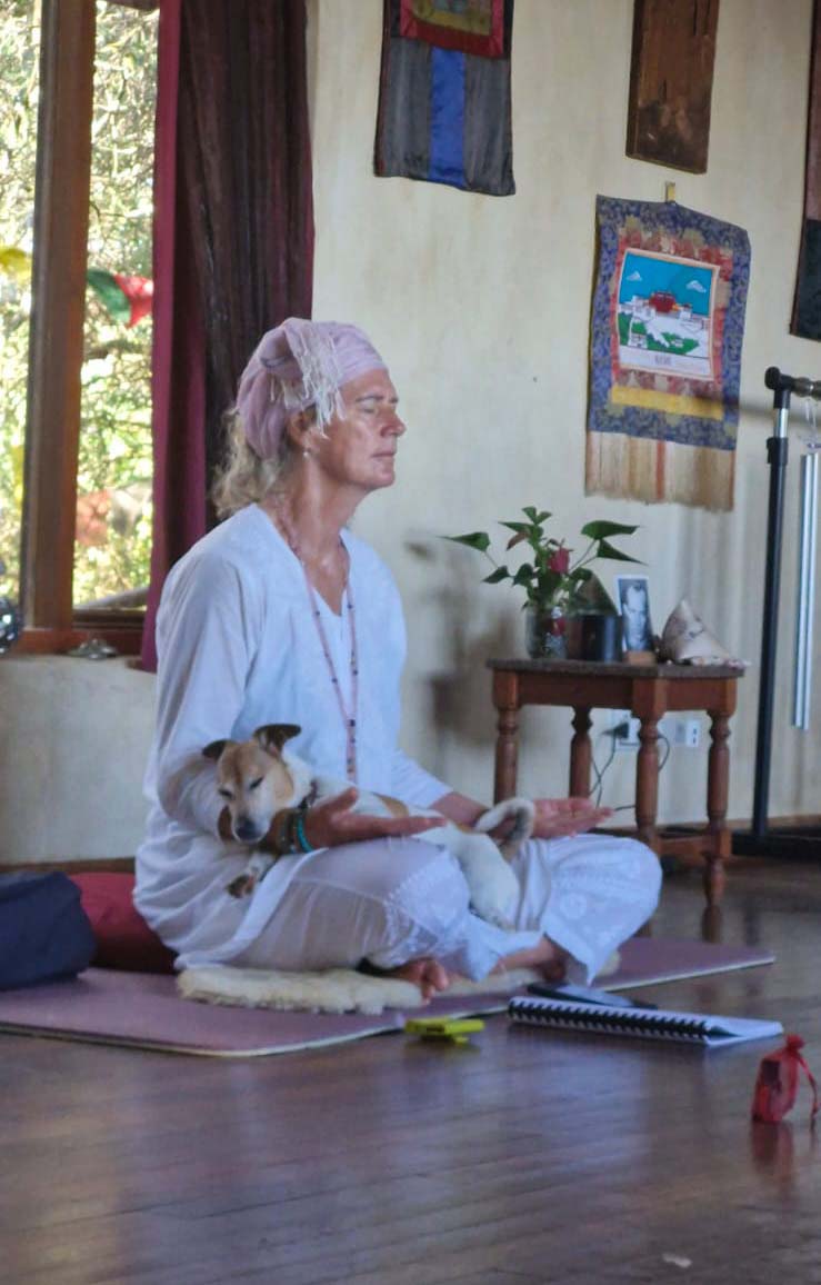 Chrisna Ashforth with her beloved companion - Keeper of Ancestral Fire and spiritual guide for the Africa-Sweden Healing Journey